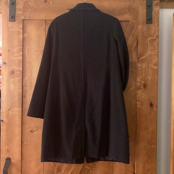 Lands End Long Black Wool Pea Coat - Picture 4 of 6